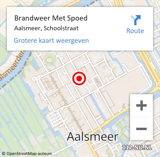 Locatie op kaart van de 112 melding: Brandweer Met Spoed Naar Aalsmeer, Schoolstraat op 5 juli 2023 10:17