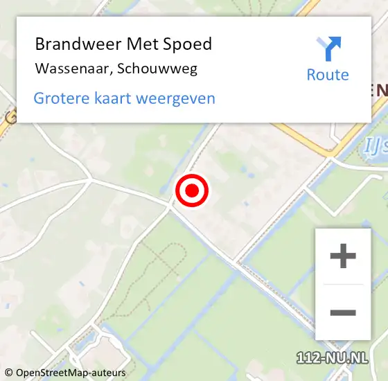 Locatie op kaart van de 112 melding: Brandweer Met Spoed Naar Wassenaar, Schouwweg op 5 juli 2023 10:29