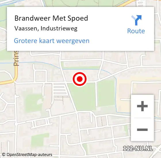 Locatie op kaart van de 112 melding: Brandweer Met Spoed Naar Vaassen, Industrieweg op 5 juli 2023 10:29
