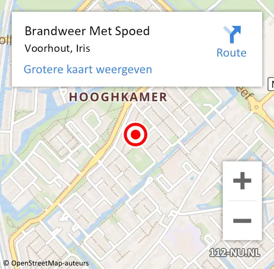 Locatie op kaart van de 112 melding: Brandweer Met Spoed Naar Voorhout, Iris op 5 juli 2023 10:34