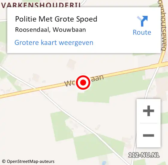 Locatie op kaart van de 112 melding: Politie Met Grote Spoed Naar Roosendaal, Wouwbaan op 5 juli 2023 10:37