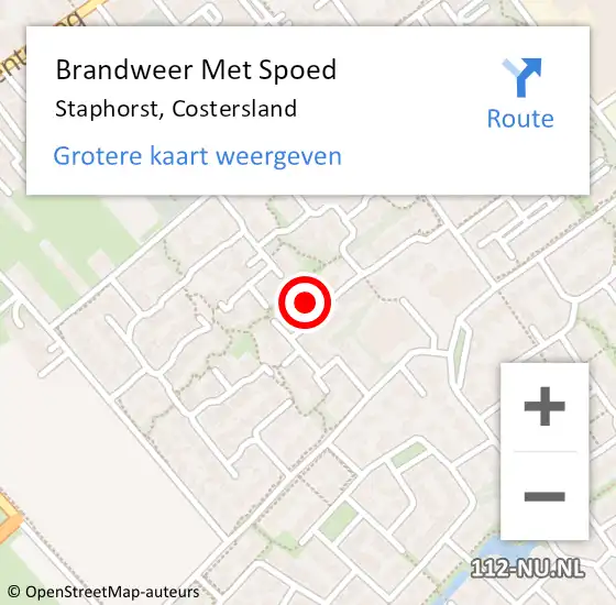 Locatie op kaart van de 112 melding: Brandweer Met Spoed Naar Staphorst, Costersland op 5 juli 2023 10:41