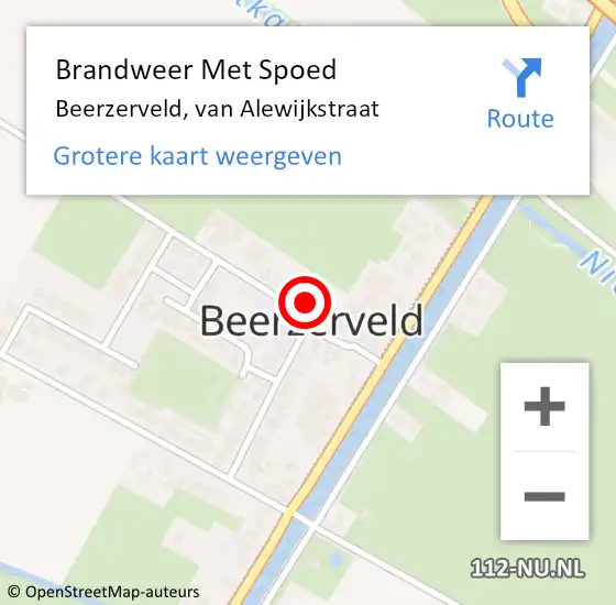 Locatie op kaart van de 112 melding: Brandweer Met Spoed Naar Beerzerveld, van Alewijkstraat op 5 juli 2023 11:03