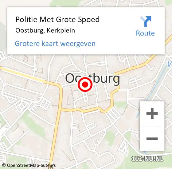 Locatie op kaart van de 112 melding: Politie Met Grote Spoed Naar Oostburg, Kerkplein op 5 juli 2023 11:07