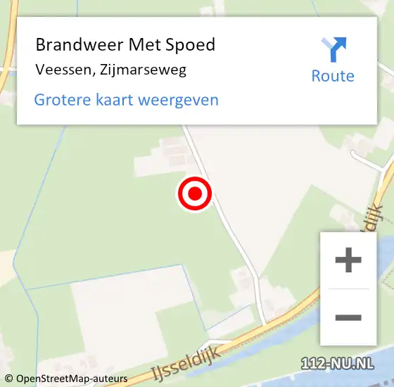 Locatie op kaart van de 112 melding: Brandweer Met Spoed Naar Veessen, Zijmarseweg op 5 juli 2023 11:10