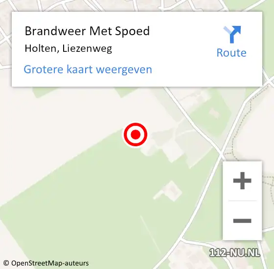 Locatie op kaart van de 112 melding: Brandweer Met Spoed Naar Holten, Liezenweg op 5 juli 2023 11:10