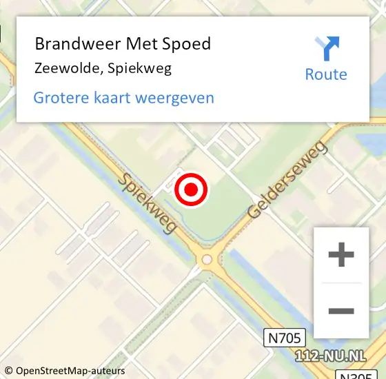 Locatie op kaart van de 112 melding: Brandweer Met Spoed Naar Zeewolde, Spiekweg op 5 juli 2023 11:18