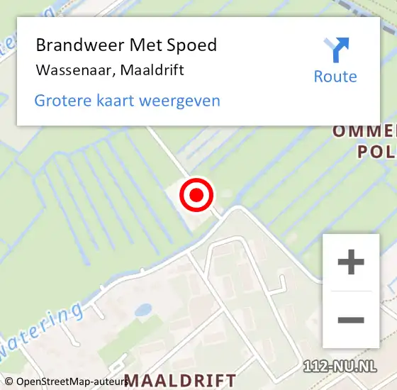 Locatie op kaart van de 112 melding: Brandweer Met Spoed Naar Wassenaar, Maaldrift op 5 juli 2023 11:19