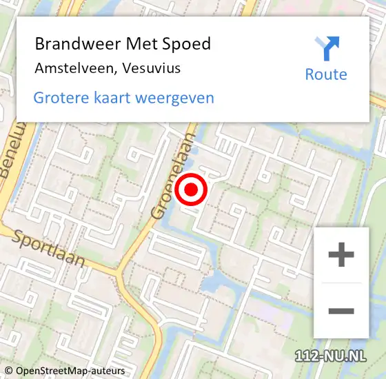 Locatie op kaart van de 112 melding: Brandweer Met Spoed Naar Amstelveen, Vesuvius op 5 juli 2023 11:20