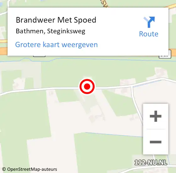 Locatie op kaart van de 112 melding: Brandweer Met Spoed Naar Bathmen, Steginksweg op 5 juli 2023 11:21