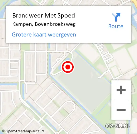 Locatie op kaart van de 112 melding: Brandweer Met Spoed Naar Kampen, Bovenbroeksweg op 5 juli 2023 11:21