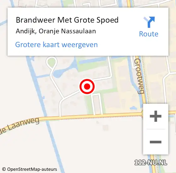 Locatie op kaart van de 112 melding: Brandweer Met Grote Spoed Naar Andijk, Oranje Nassaulaan op 5 juli 2023 11:22