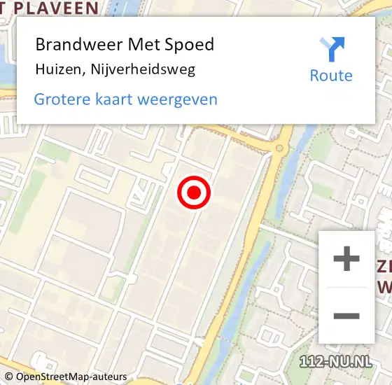 Locatie op kaart van de 112 melding: Brandweer Met Spoed Naar Huizen, Nijverheidsweg op 5 juli 2023 11:28