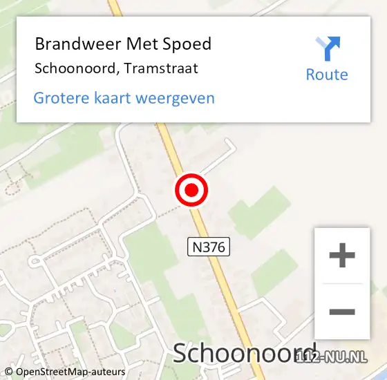 Locatie op kaart van de 112 melding: Brandweer Met Spoed Naar Schoonoord, Tramstraat op 5 juli 2023 11:34