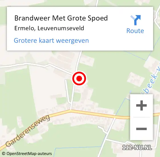 Locatie op kaart van de 112 melding: Brandweer Met Grote Spoed Naar Ermelo, Leuvenumseveld op 5 juli 2023 11:35