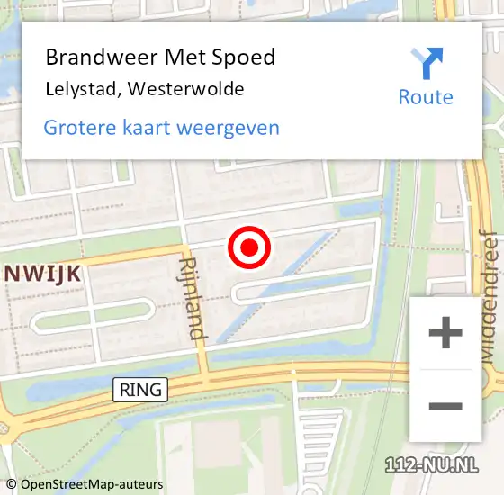 Locatie op kaart van de 112 melding: Brandweer Met Spoed Naar Lelystad, Westerwolde op 5 juli 2023 11:36