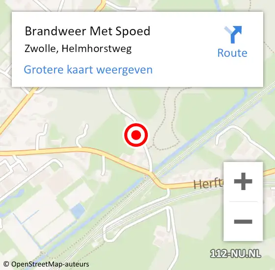 Locatie op kaart van de 112 melding: Brandweer Met Spoed Naar Zwolle, Helmhorstweg op 5 juli 2023 11:39