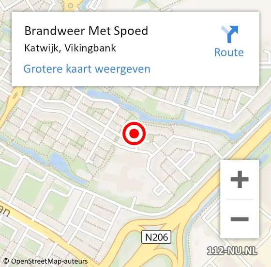 Locatie op kaart van de 112 melding: Brandweer Met Spoed Naar Katwijk, Vikingbank op 5 juli 2023 11:39