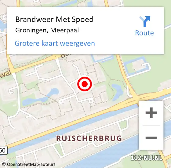Locatie op kaart van de 112 melding: Brandweer Met Spoed Naar Groningen, Meerpaal op 5 juli 2023 11:42