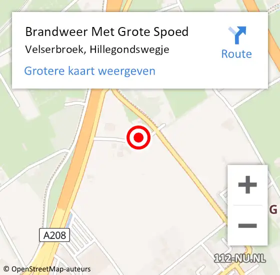 Locatie op kaart van de 112 melding: Brandweer Met Grote Spoed Naar Velserbroek, Hillegondswegje op 5 juli 2023 11:58