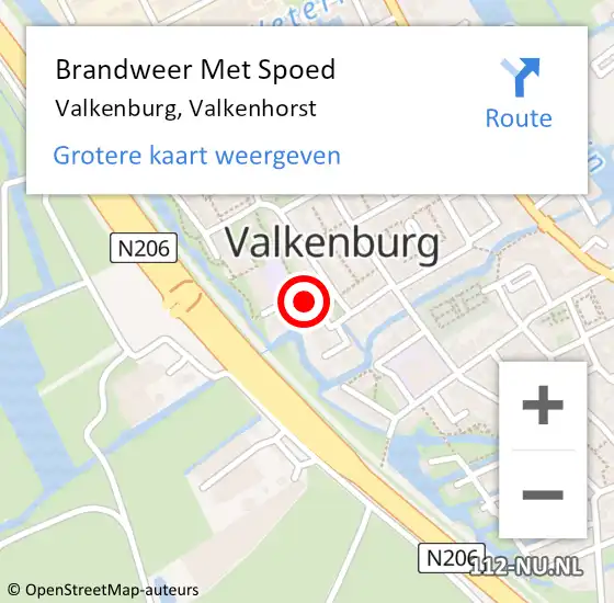 Locatie op kaart van de 112 melding: Brandweer Met Spoed Naar Valkenburg, Valkenhorst op 5 juli 2023 12:02