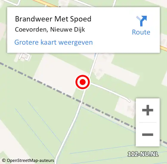 Locatie op kaart van de 112 melding: Brandweer Met Spoed Naar Coevorden, Nieuwe Dijk op 5 juli 2023 12:05