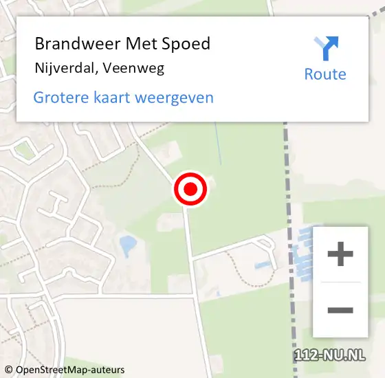 Locatie op kaart van de 112 melding: Brandweer Met Spoed Naar Nijverdal, Veenweg op 5 juli 2023 12:06