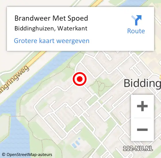 Locatie op kaart van de 112 melding: Brandweer Met Spoed Naar Biddinghuizen, Waterkant op 5 juli 2023 12:08