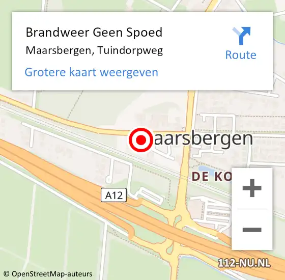 Locatie op kaart van de 112 melding: Brandweer Geen Spoed Naar Maarsbergen, Tuindorpweg op 5 juli 2023 12:13