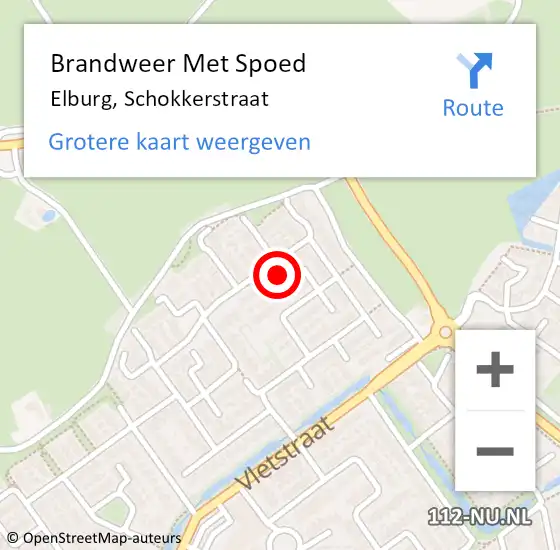 Locatie op kaart van de 112 melding: Brandweer Met Spoed Naar Elburg, Schokkerstraat op 5 juli 2023 12:14