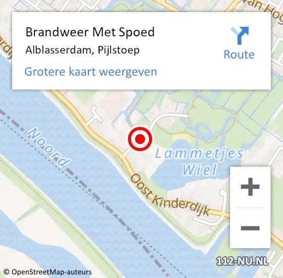 Locatie op kaart van de 112 melding: Brandweer Met Spoed Naar Alblasserdam, Pijlstoep op 5 juli 2023 12:26