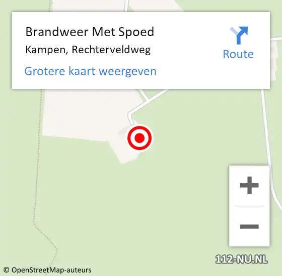 Locatie op kaart van de 112 melding: Brandweer Met Spoed Naar Kampen, Rechterveldweg op 5 juli 2023 12:27