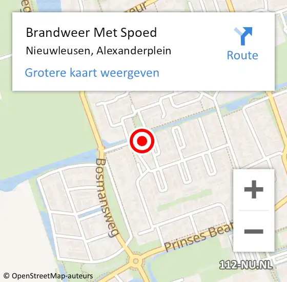 Locatie op kaart van de 112 melding: Brandweer Met Spoed Naar Nieuwleusen, Alexanderplein op 5 juli 2023 12:30