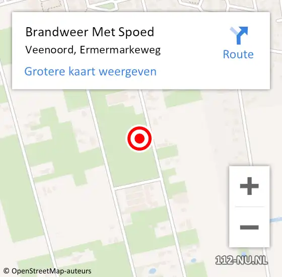 Locatie op kaart van de 112 melding: Brandweer Met Spoed Naar Veenoord, Ermermarkeweg op 5 juli 2023 12:31