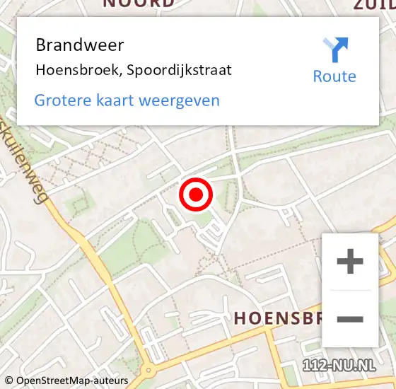 Locatie op kaart van de 112 melding: Brandweer Hoensbroek, Spoordijkstraat op 31 augustus 2014 15:04