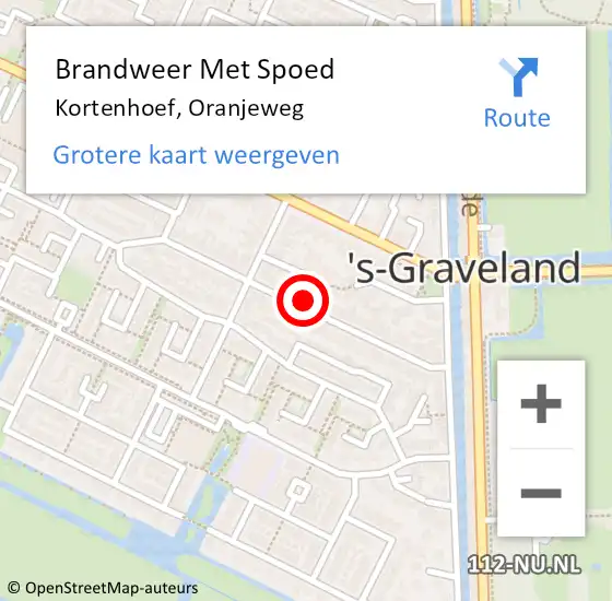 Locatie op kaart van de 112 melding: Brandweer Met Spoed Naar Kortenhoef, Oranjeweg op 5 juli 2023 12:54