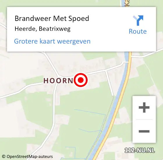 Locatie op kaart van de 112 melding: Brandweer Met Spoed Naar Heerde, Beatrixweg op 5 juli 2023 12:54