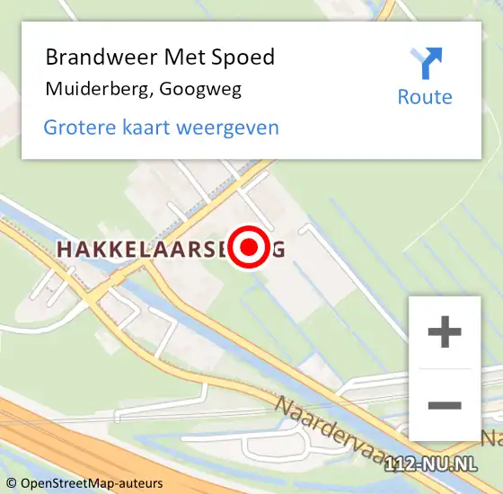 Locatie op kaart van de 112 melding: Brandweer Met Spoed Naar Muiderberg, Googweg op 5 juli 2023 12:58