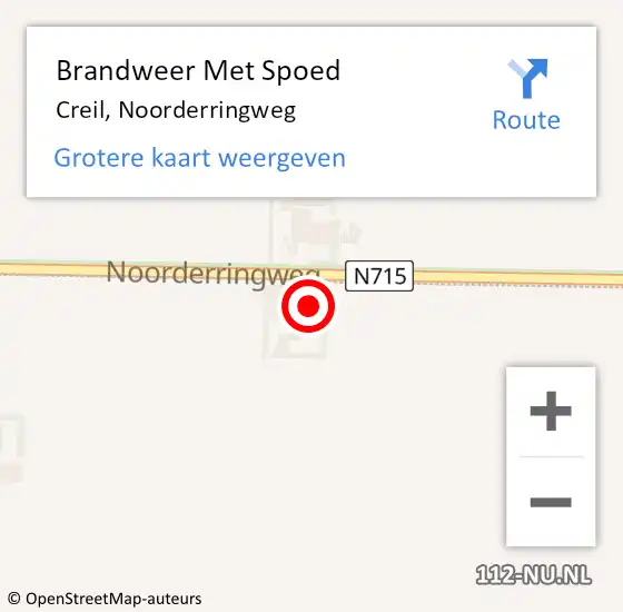 Locatie op kaart van de 112 melding: Brandweer Met Spoed Naar Creil, Noorderringweg op 5 juli 2023 13:11