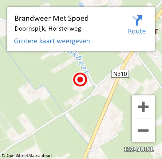 Locatie op kaart van de 112 melding: Brandweer Met Spoed Naar Doornspijk, Horsterweg op 5 juli 2023 13:13