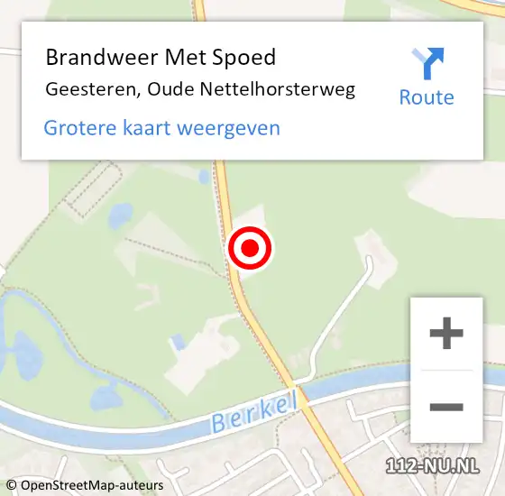 Locatie op kaart van de 112 melding: Brandweer Met Spoed Naar Geesteren, Oude Nettelhorsterweg op 5 juli 2023 13:20