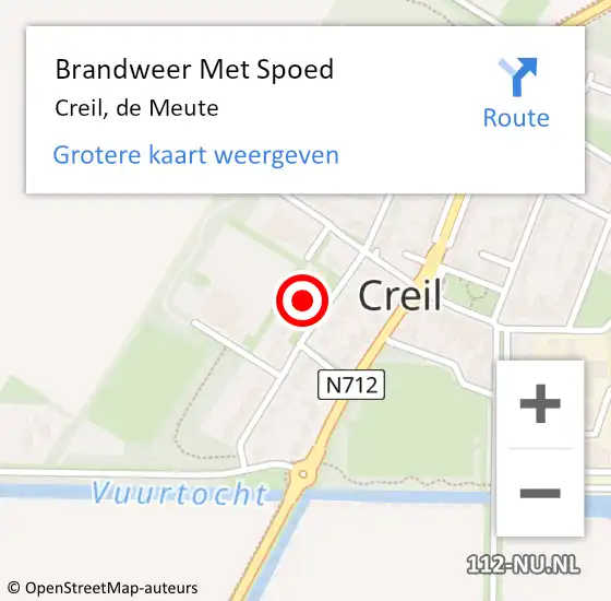 Locatie op kaart van de 112 melding: Brandweer Met Spoed Naar Creil, de Meute op 5 juli 2023 13:22