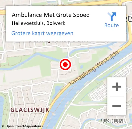 Locatie op kaart van de 112 melding: Ambulance Met Grote Spoed Naar Hellevoetsluis, Bolwerk op 5 juli 2023 13:25