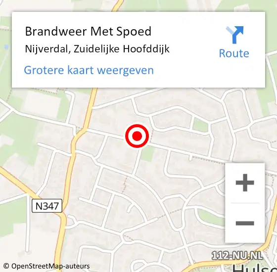 Locatie op kaart van de 112 melding: Brandweer Met Spoed Naar Nijverdal, Zuidelijke Hoofddijk op 5 juli 2023 13:39
