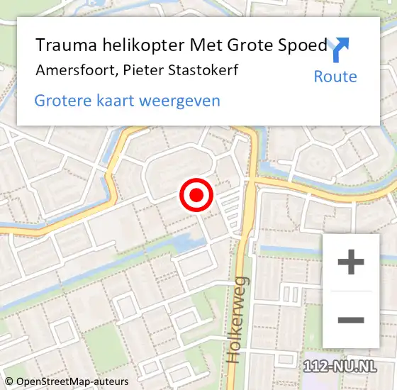 Locatie op kaart van de 112 melding: Trauma helikopter Met Grote Spoed Naar Amersfoort, Pieter Stastokerf op 5 juli 2023 14:04