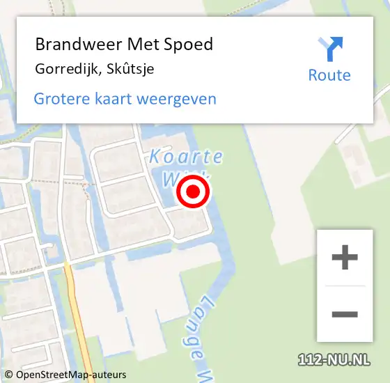 Locatie op kaart van de 112 melding: Brandweer Met Spoed Naar Gorredijk, Skûtsje op 5 juli 2023 14:33