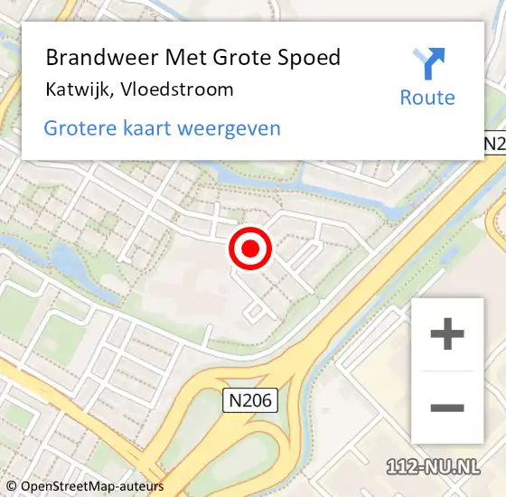 Locatie op kaart van de 112 melding: Brandweer Met Grote Spoed Naar Katwijk, Vloedstroom op 5 juli 2023 14:40