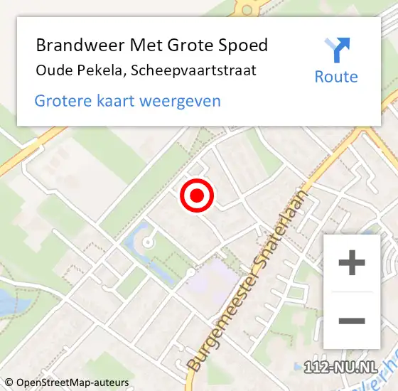 Locatie op kaart van de 112 melding: Brandweer Met Grote Spoed Naar Oude Pekela, Scheepvaartstraat op 5 juli 2023 14:58