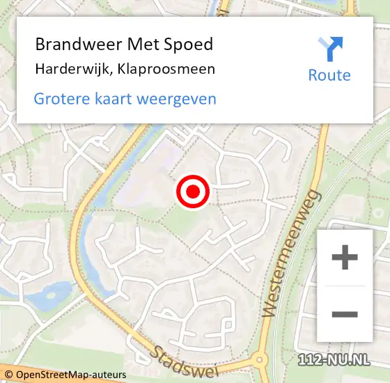 Locatie op kaart van de 112 melding: Brandweer Met Spoed Naar Harderwijk, Klaproosmeen op 5 juli 2023 15:04