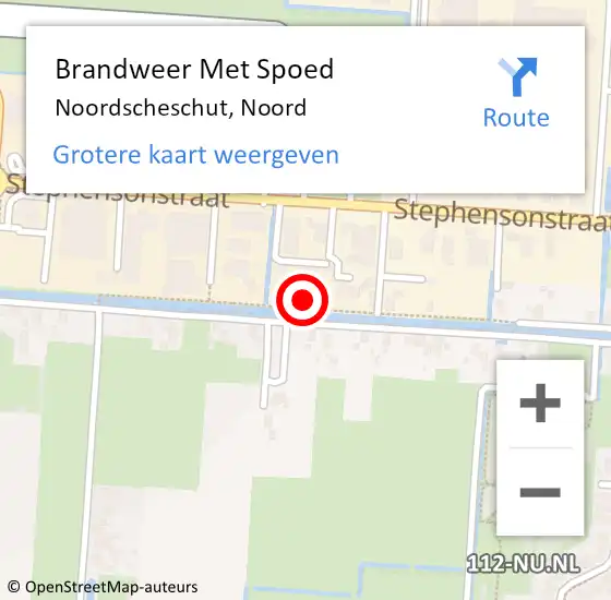 Locatie op kaart van de 112 melding: Brandweer Met Spoed Naar Noordscheschut, Noord op 5 juli 2023 15:09